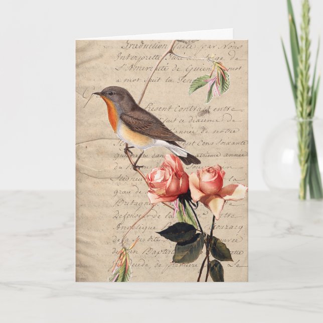 all occasions bird and roses card (Front)