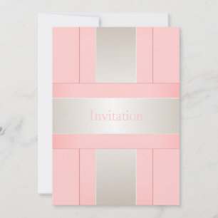 All Occasions Pastel Pink Silver White Invitation