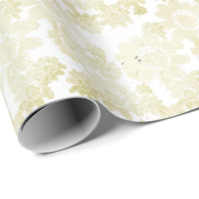 All Occasions White on White Floral wrapping paper (Roll Corner)