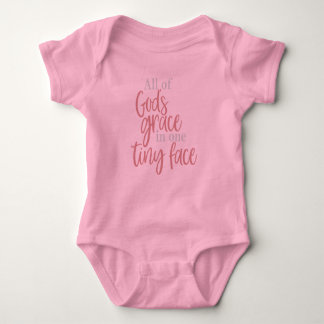 All of God's grace in one Tiny Face Baby Bodysuit