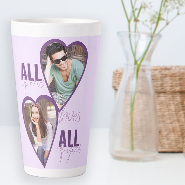 All of Me Loves All of You 2 Heart Photo Lilac Latte Mug (Creator Uploaded)