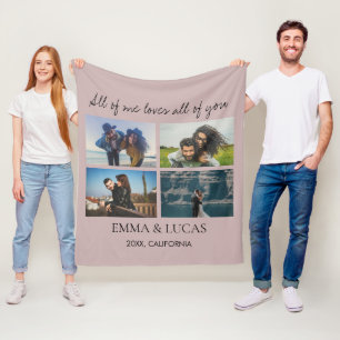 All of Me Loves All of You Photo Collage  Fleece Blanket
