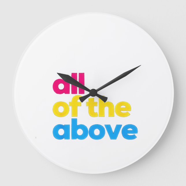 All of the Above Pansexual LGBT Pride Month Large Clock (Front)