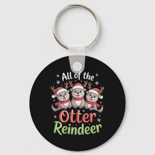 All Of The Otter Reindeer Christmas Playful Winter Key Ring