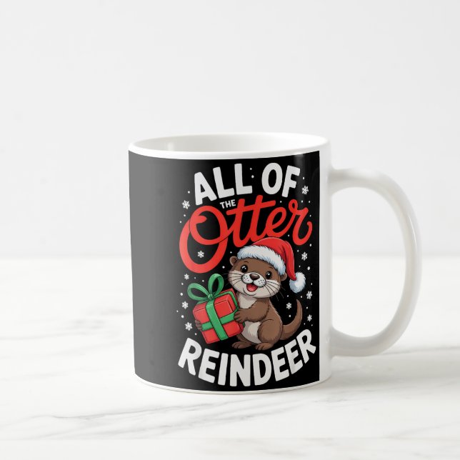 All Of The Otter Reindeer, Sea Otter Christmas Paj Coffee Mug (Right)