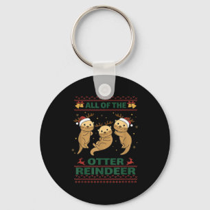 All Of The Otter Reindeer Sweet Christmas Otters Key Ring