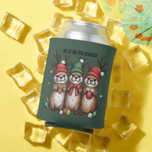 All Of The Otter Reindeer Xmas Animal Winter  Can Cooler