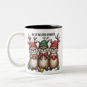 All Of The Otter Reindeer Xmas Animal Winter Two-Tone Coffee Mug