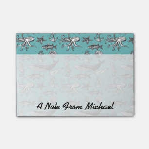 All Of The Sea Pattern   Add Your Name Post-it Notes