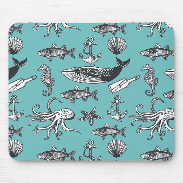 All Of The Sea Pattern Mouse Mat (Front)