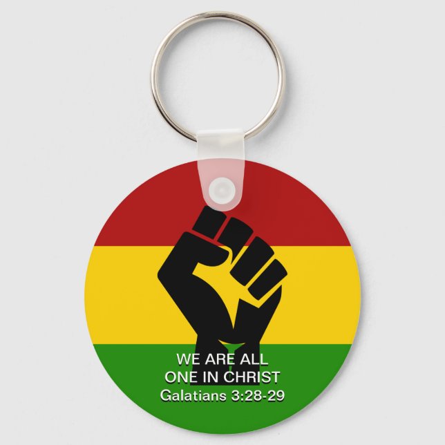 ALL ONE IN CHRIST Black History Month Key Ring (Front)