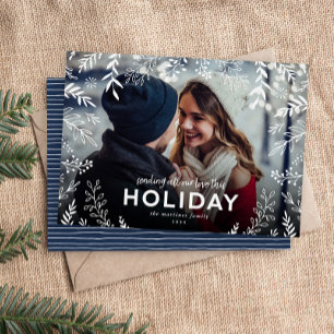 All Our Love Botanical Overlay Photo Holiday Card