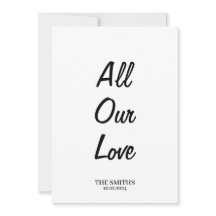 All Our Love Thank You Card - One Sided for notes