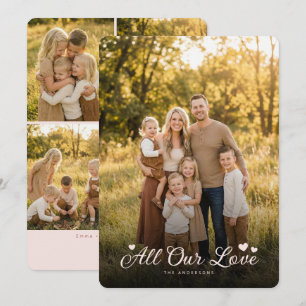All Our Love Valentine Photo Collage Holiday Card
