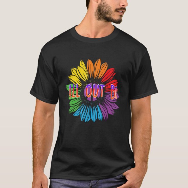 All Out Bi Bisexual Motivational Quote Bi Pride T-Shirt (Front)