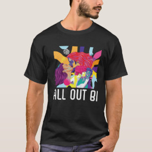 All Out Bi Flag Bisexual Rainbow Pride Bisexuality T-Shirt