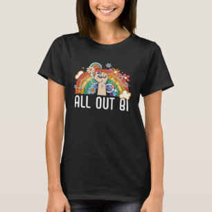 All Out Bi Flag Bisexual Rainbow Pride Bisexuality T-Shirt