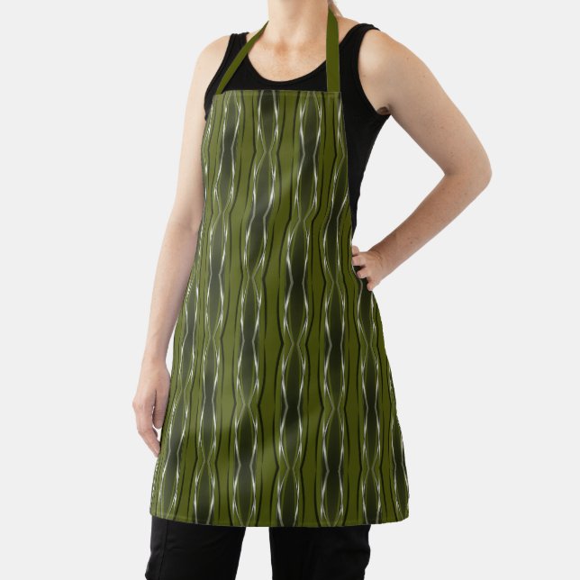 All-Over Apron - Olive Silver Retro (Insitu)