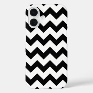 All Over Chevron Print Black and White Zig Zags iPhone 16 Case