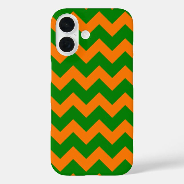 All Over Chevron Print Kelly Green and Orange Case-Mate iPhone Case (Back)