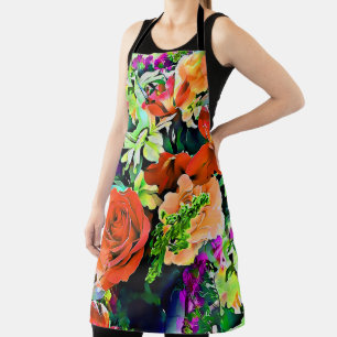All-Over Floral Tropical Flower Print Apron