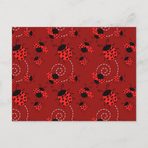 All Over Ladybug Design Postcard