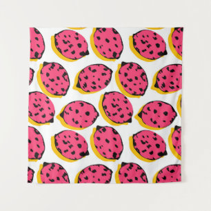 all over lemon pattern vintageabstract, art, backg tapestry