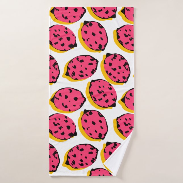 all over lemon patternabstract,art,background,cart bath towel (Bath Towel)