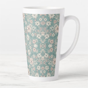All Over Light Floral Pattern  Latte Mug
