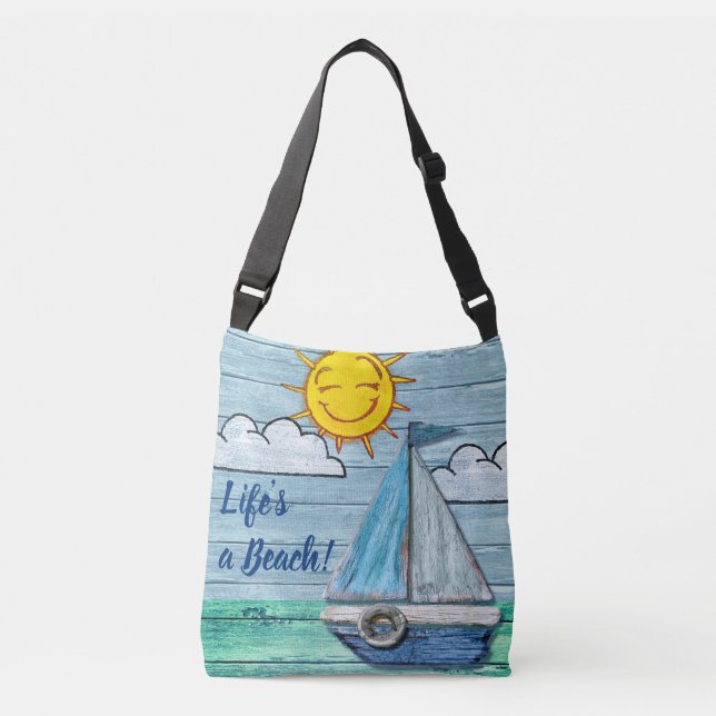 All over Medium Cross Body Bag Driftwood Beach (Front)