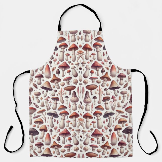 All Over Mushroom Pattern  Apron (Front)