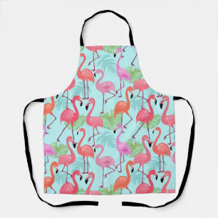 All Over Pink Flamingo Apron Retro Cute
