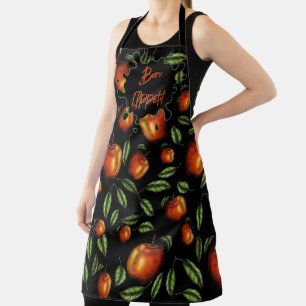 All-Over Print Apron Bon Appétit with Apples