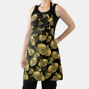 All-Over Print Apron Bon Appétit with Limon