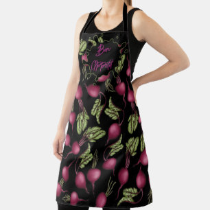 All-Over Print Apron Bon Appétit with radish