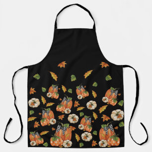 All-Over Print Apron Citrouille avec des feuilles