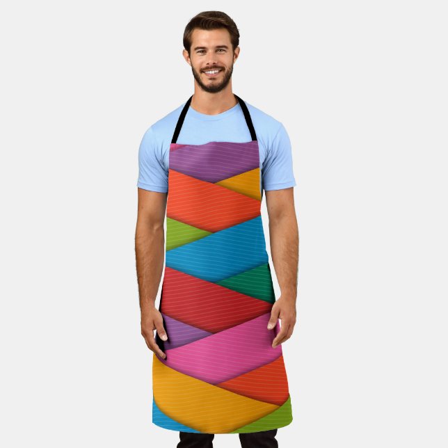 All Over Print Apron Colourful Triangles (Worn)