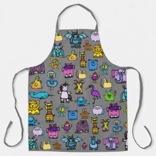 All-Over Print Apron - Grey (Adult Large)