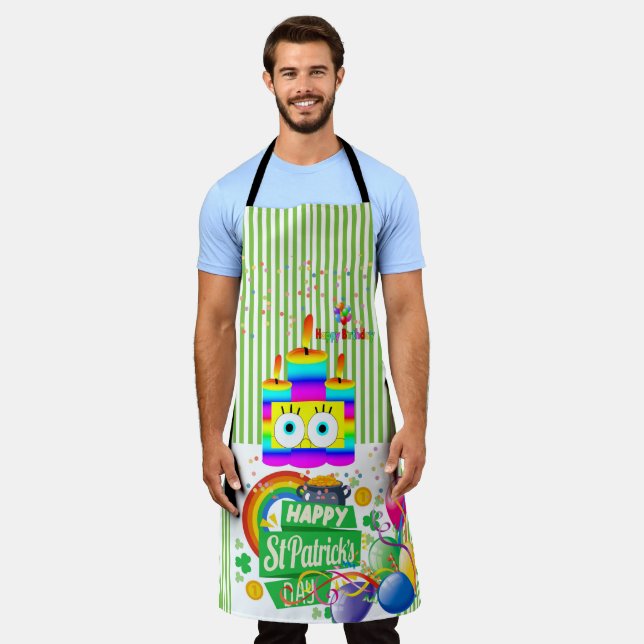 All Over Print Apron Happy Birthday St. Patrick's  (Worn)