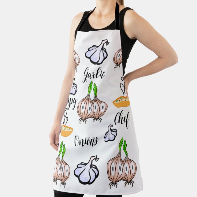 All Over Print Apron Happy Chef Onions Garlic Soup (Insitu)