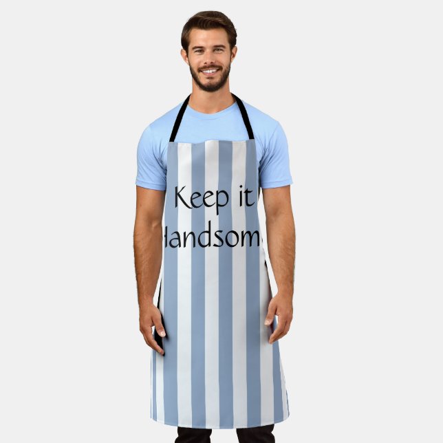 All Over Print Apron Keep it Handsome Blue Stripe (Worn)