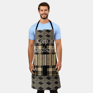 All Over Print Apron Keep it Handsome Brown Stripe