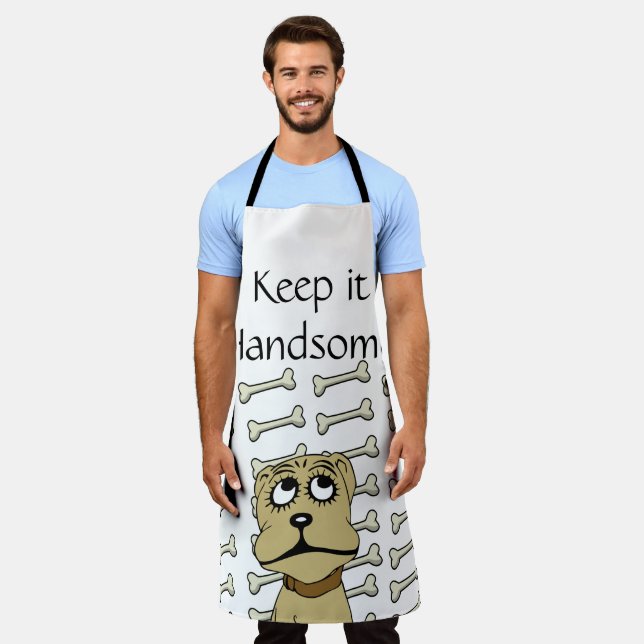 All Over Print Apron Keep it Handsome Dog Bones (Worn)
