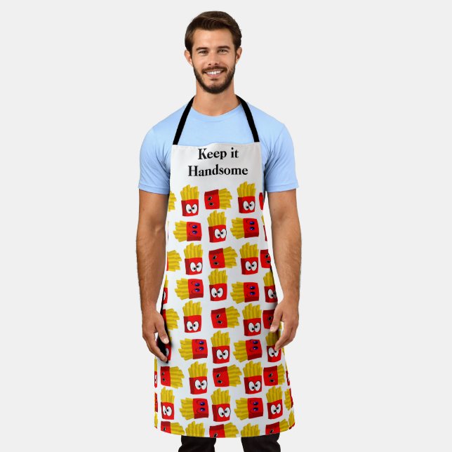All Over Print Apron Keep it Handsome French Fries (Worn)