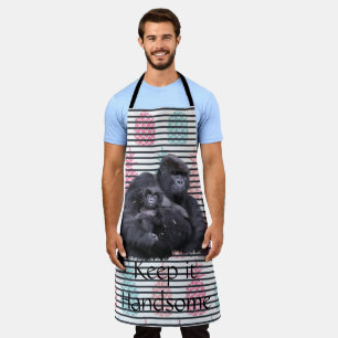 All Over Print Apron Keep it Handsome Gorilla
