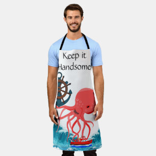 All Over Print Apron Keep it Handsome Octopus