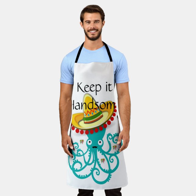 All Over Print Apron Keep it Handsome Octopus (Worn)
