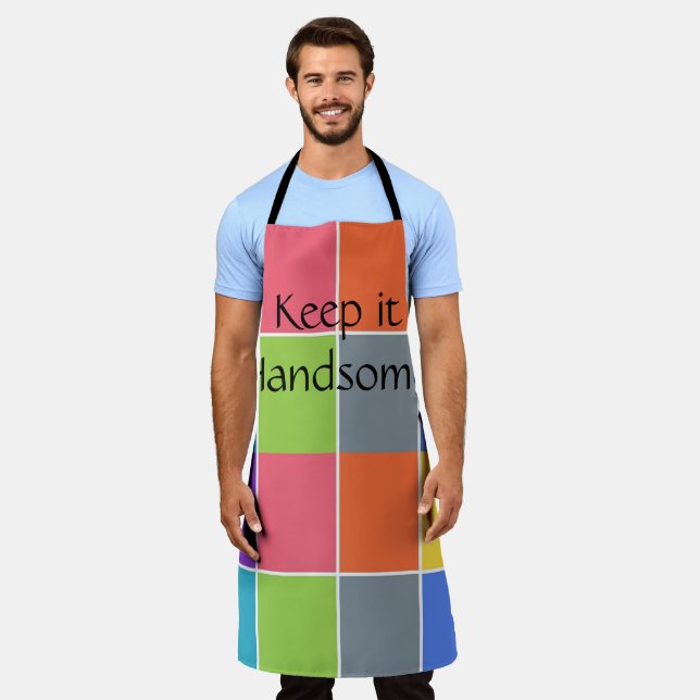 All Over Print Apron Keep it Handsome Squares (Worn)