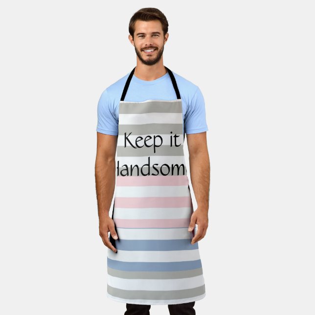 All Over Print Apron Keep it Handsome Stripe (Worn)
