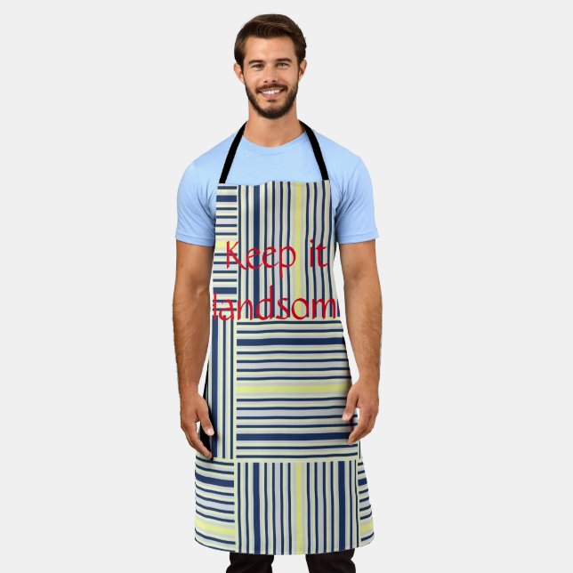 All Over Print Apron Keep it Handsome Stripe (Worn)